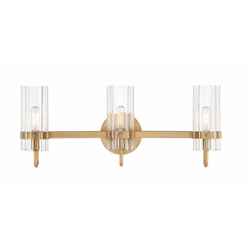 Three Light Vanity from the Brook Collection in Brass Finish by Eurofase