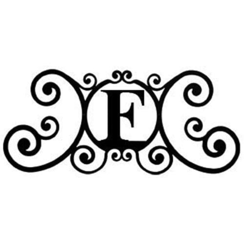 Village Wrought Iron HP-OD-F House Plaque Letter F