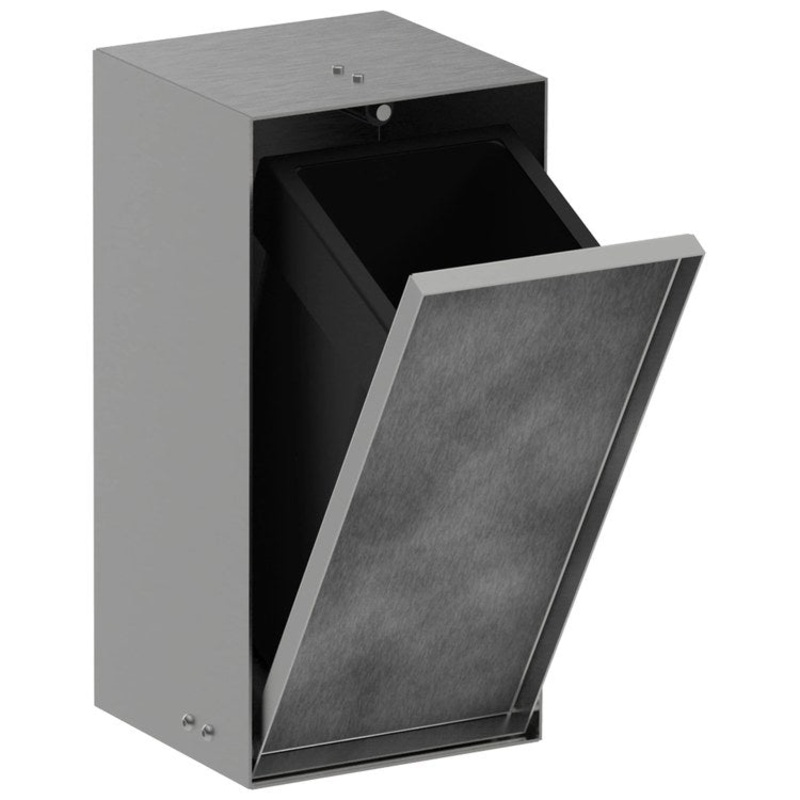 Waste Bin Xtrastoris Rock Recessed Brushed Stainless Steel 2/3 Gallon Metal