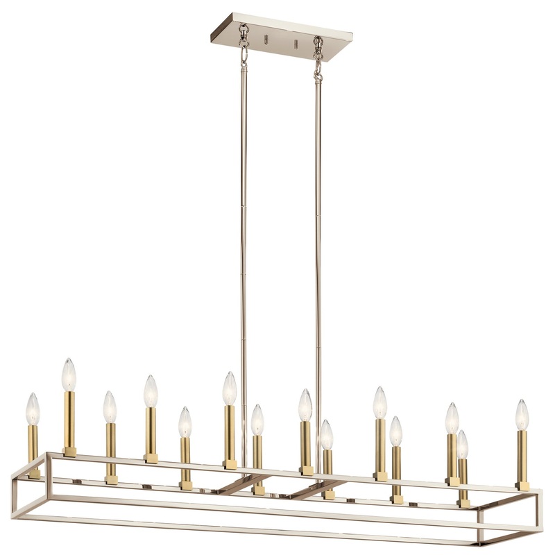 14 Light Linear Chandelier from the Finet Collection in Polished Nickel Finish by Kichler