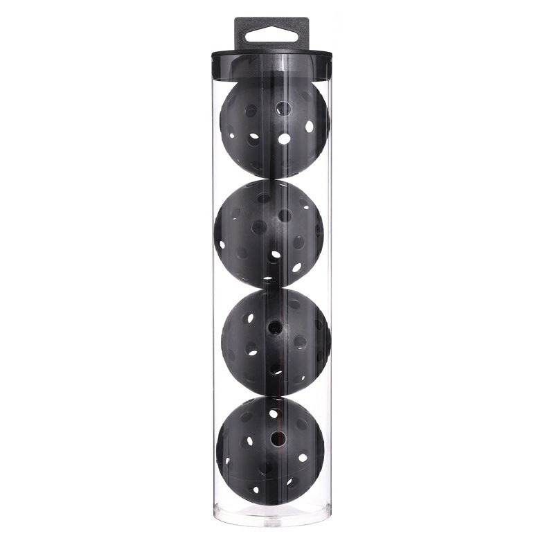 2 Tubes Black Outdoor Pickleball Balls 4-Pack – Durable 40-Hole Design with Carry Tube(8 balls in total)