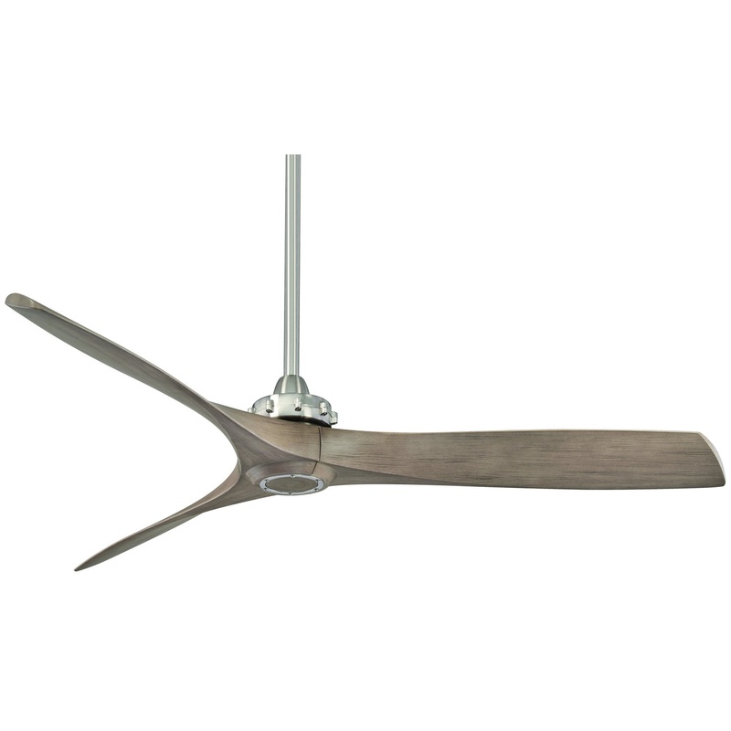 3-blade Aviation 60″Ceiling Fan by Minka Aire (Dry Rated) Brushed Nickel/Ash Maple/Ash Maple