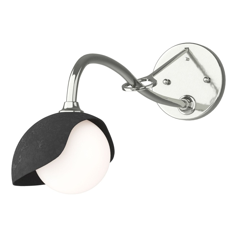 Brooklyn 1-Light Single Shade Long-Arm Sconce Sterling Black