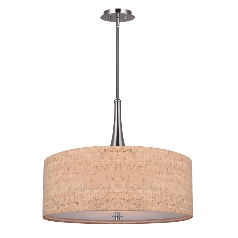 Eden 3-Light Chandelier Cork and Brushed Nickel