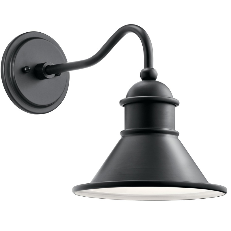 Kichler 49775BK One Light Outdoor Wall Mount, Black