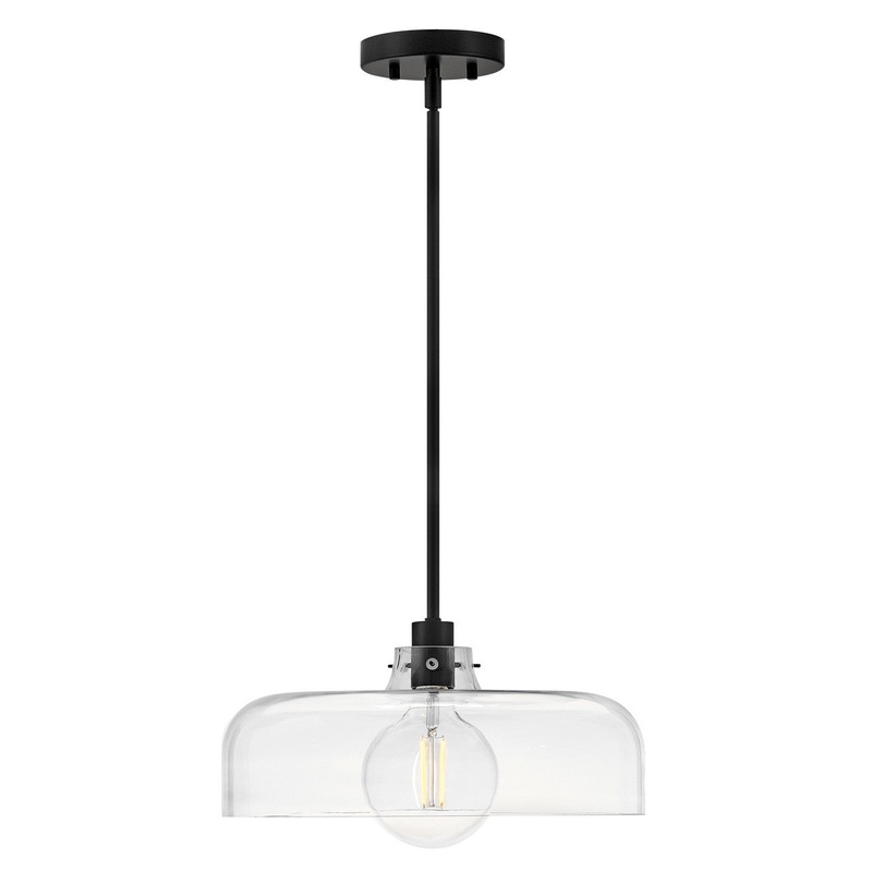 LED Pendant from the Maisie Collection in Black Finish by Lark