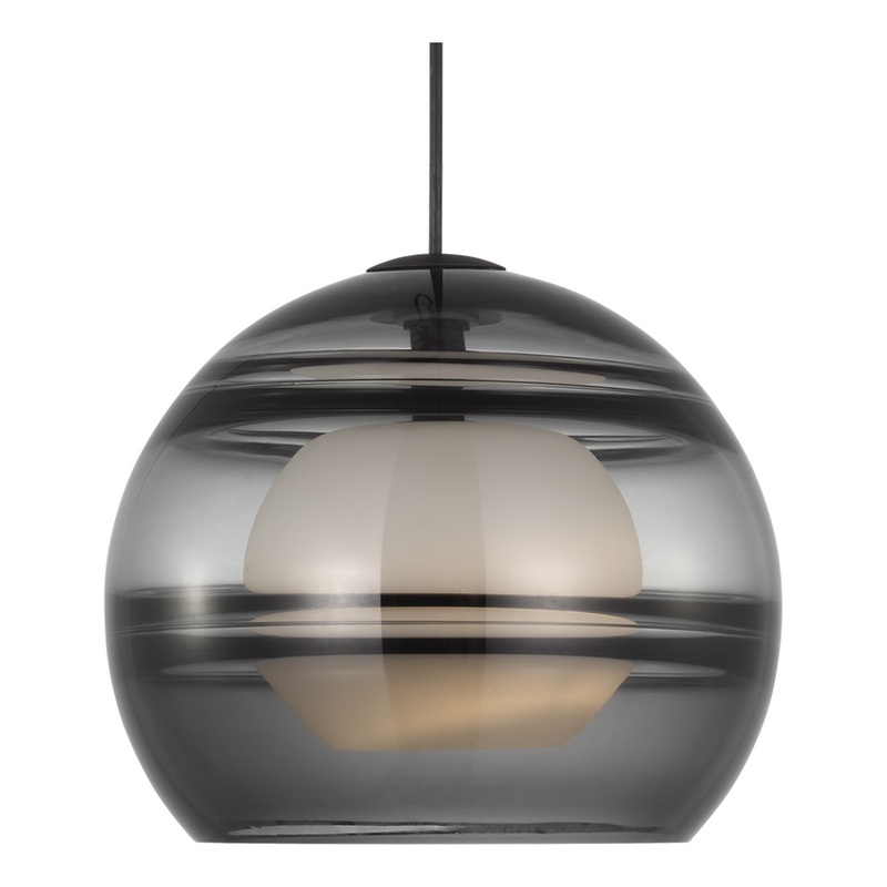 Sedona Large Pendant Nightshade Black Smoke LED Bulb(s) Included