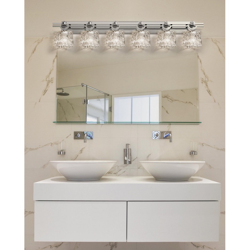 Six Light Bath Bar from the Veneto Luce Collection in Brushed Nickel Finish by Justice Designs
