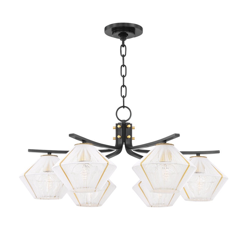 Six Light Chandelier from the Saranac Collection in Aged Old Bronze Finish by Hudson Valley
