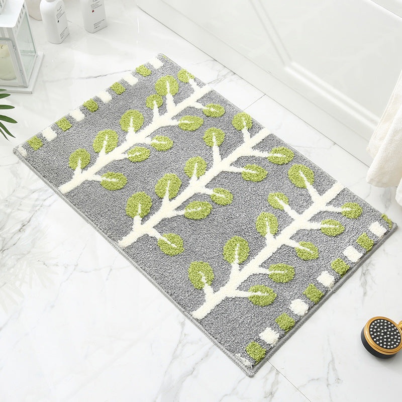 Spring Jacquard Bathroom Mat – Super Absorbent Non-Slip Rug (40x60cm), Toilet Floor Mat for Bathroom/Bedroom/Entryway