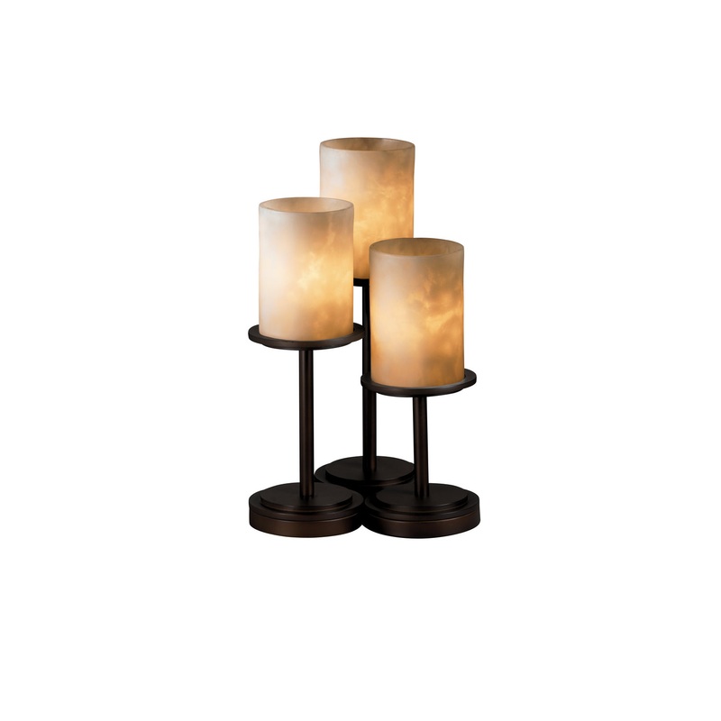 Three Light Table Lamp from the Clouds Collection in Dark Bronze Finish by Justice Designs