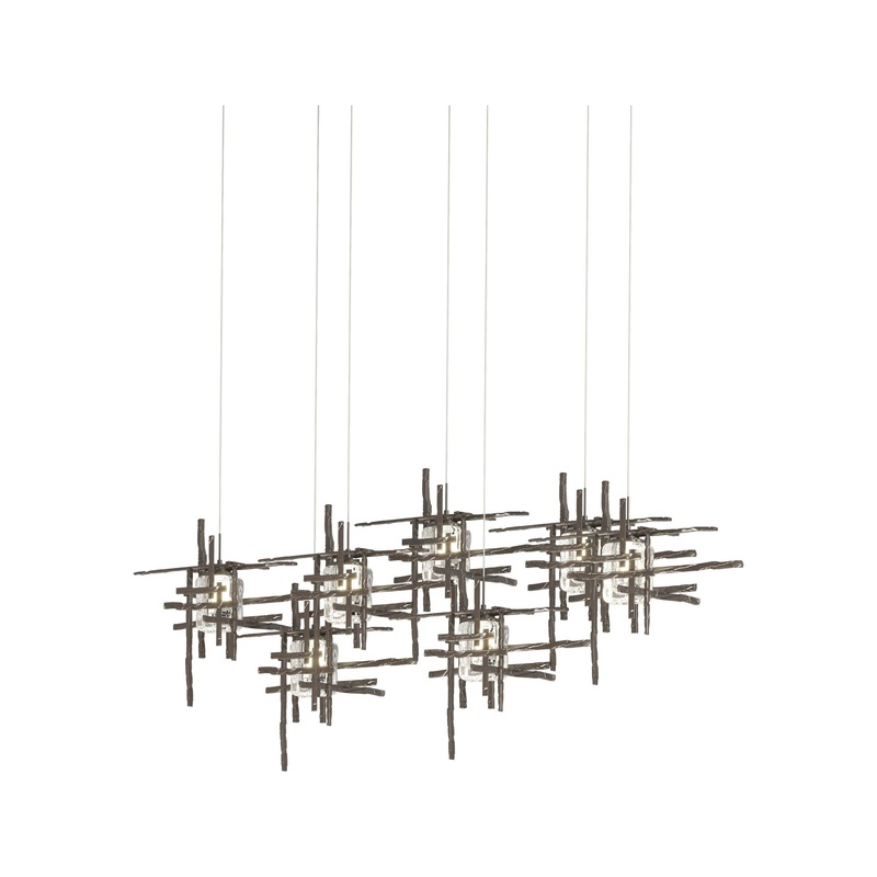 Tura 7-Light Seeded Glass Pendant Oil Rubbed Bronze