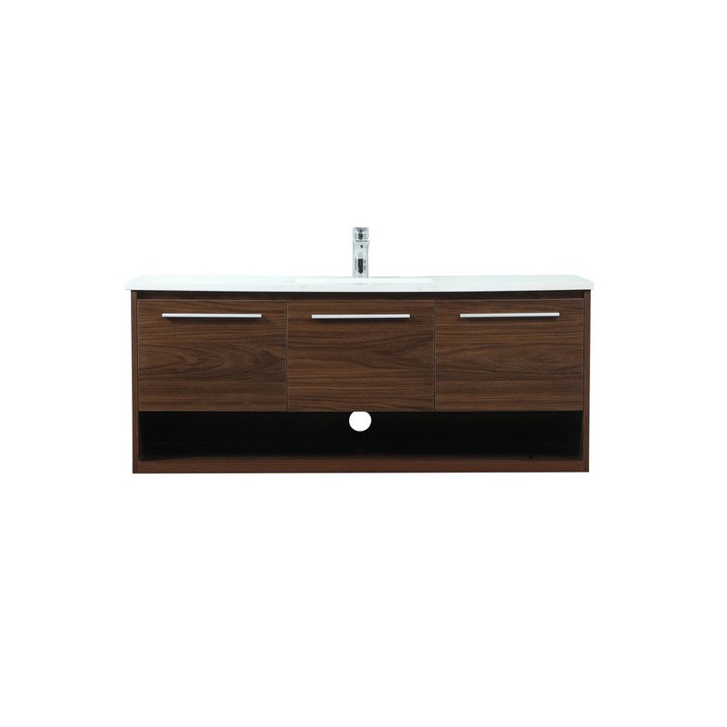 Vanity Sink Set from the Roman Collection in Walnut Finish by Elegant Lighting