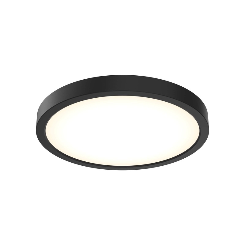 10″ Round Indoor/Outdoor LED Flush Mount Black 120/277/347V | 0-10V Dimming