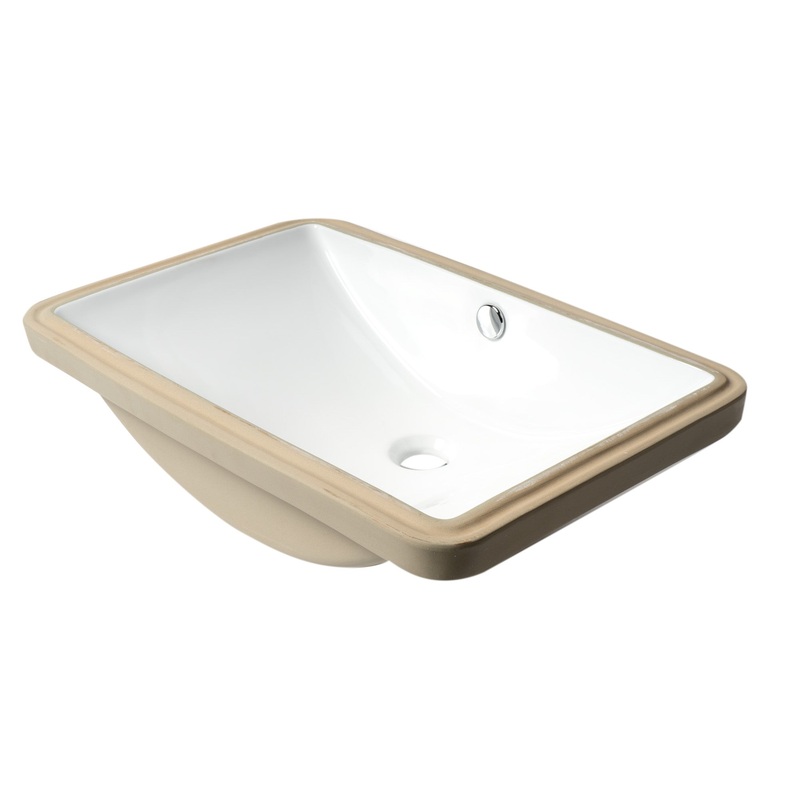 ALFI brand ABC603 White 24″ Rectangular Undermount Ceramic Sink