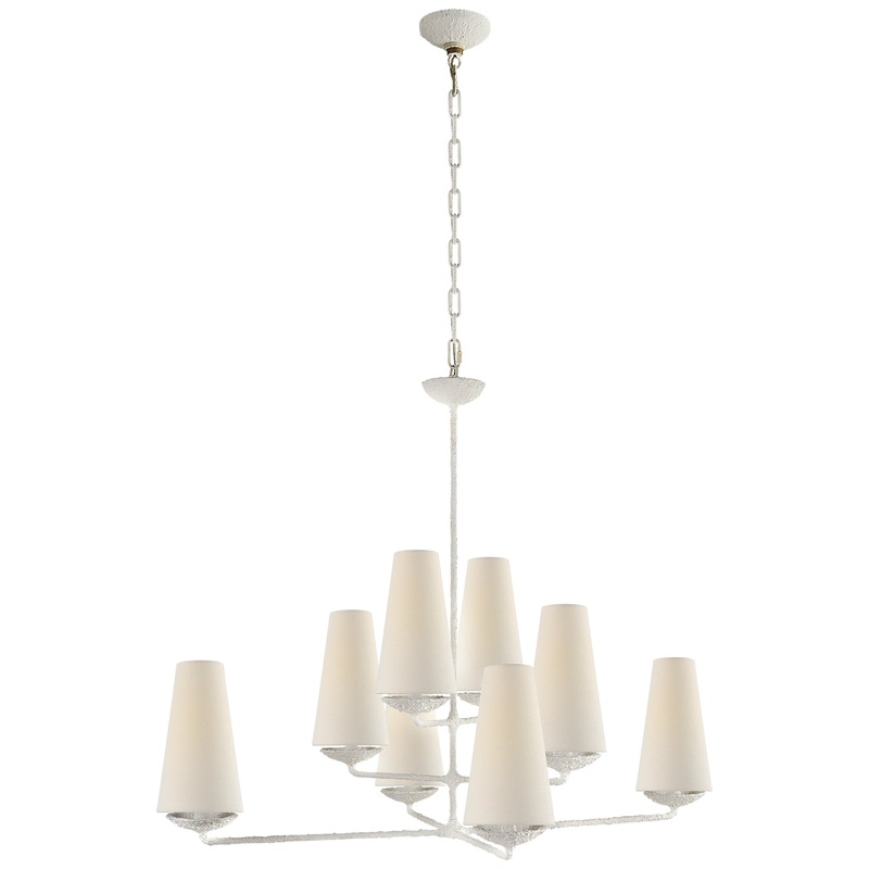 Eight Light Chandelier from the Fontaine Collection in Plaster White Finish by Visual Comfort Signature