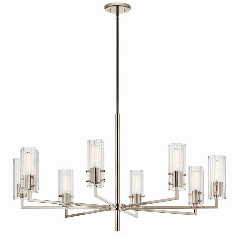 Eight Light Chandelier from the Velestino Collection in Polished Nickel Finish by Kichler