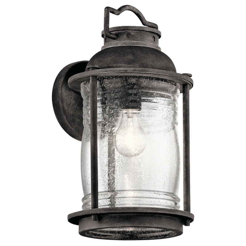Kichler 49571WZC One Light Outdoor Wall Mount, Weathered Zinc