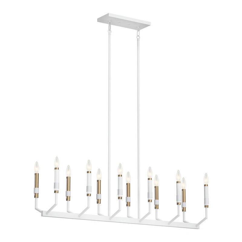 Kichler 52350WH 12 Light Linear Chandelier, White