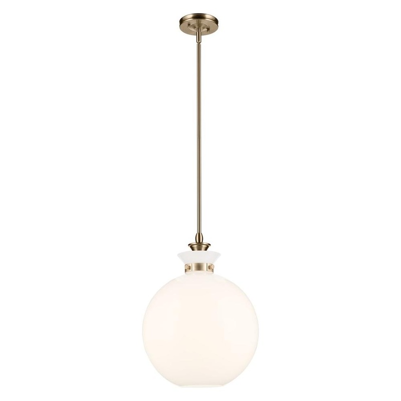Laria 15″ 1-Light Pendant Champagne Bronze Opal Glass