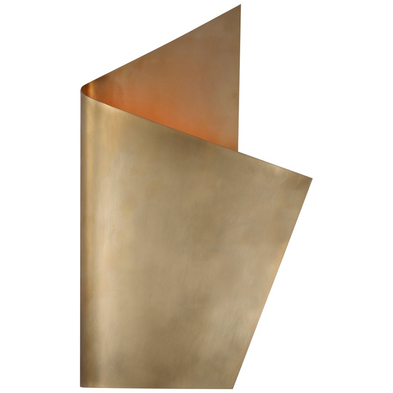 LED Wall Sconce from the Piel Collection in Antique-Burnished Brass Finish by Visual Comfort Signature