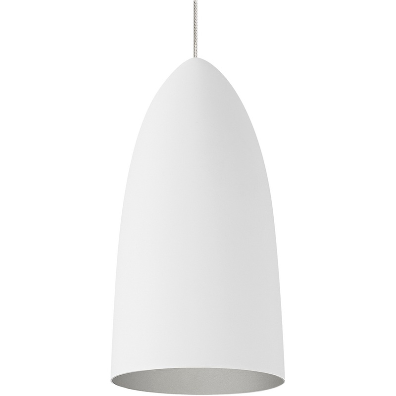 Mini Signal Pendant MonoPoint Satin Nickel and Rubberized White/Platinum LED Bulb(s) included
