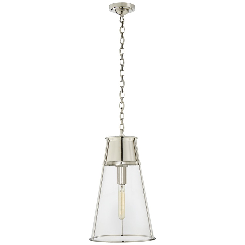 One Light Pendant from the Robinson Collection in Polished Nickel Finish by Visual Comfort Signature