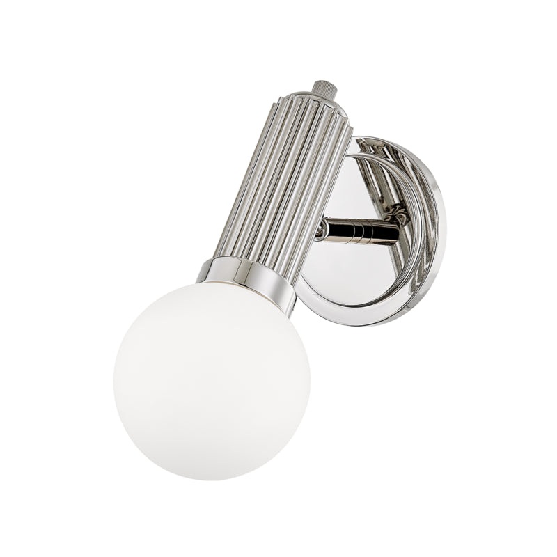 One Light Wall Sconce from the Reade Collection in Polished Nickel Finish by Hudson Valley