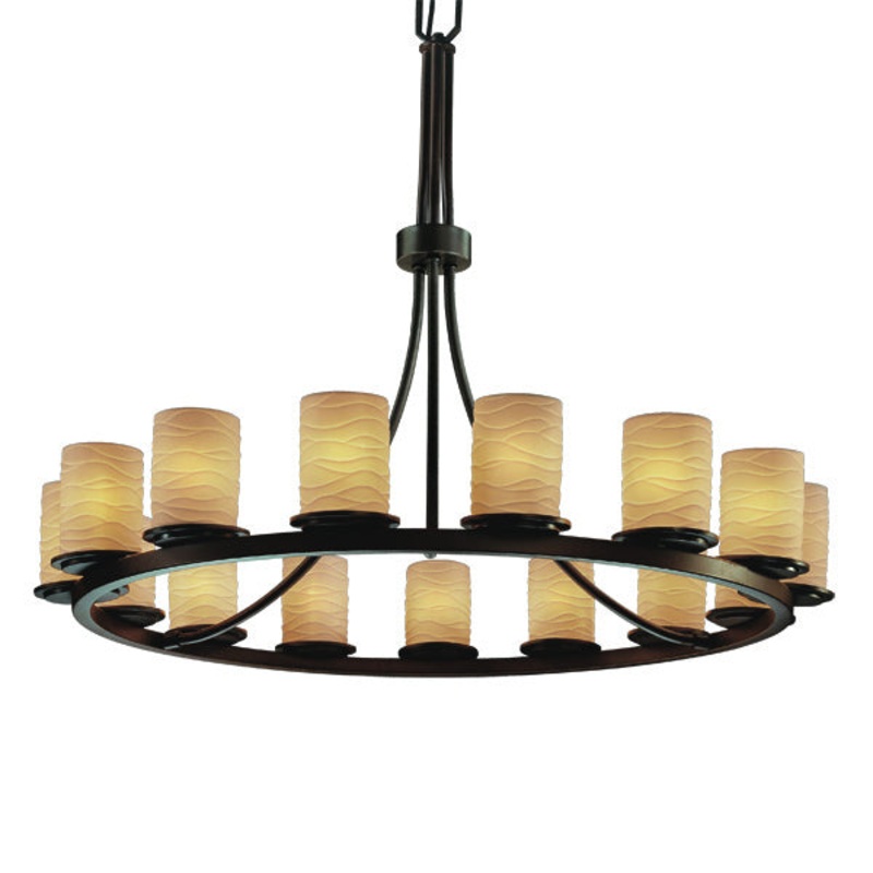 15 Light Chandelier from the Limoges Collection in Dark Bronze Finish by Justice Designs
