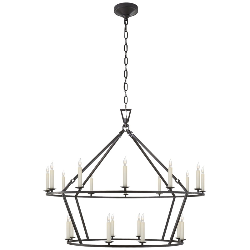 20 Light Chandelier from the Darlana Ring Collection in Aged Iron Finish by Visual Comfort Signature