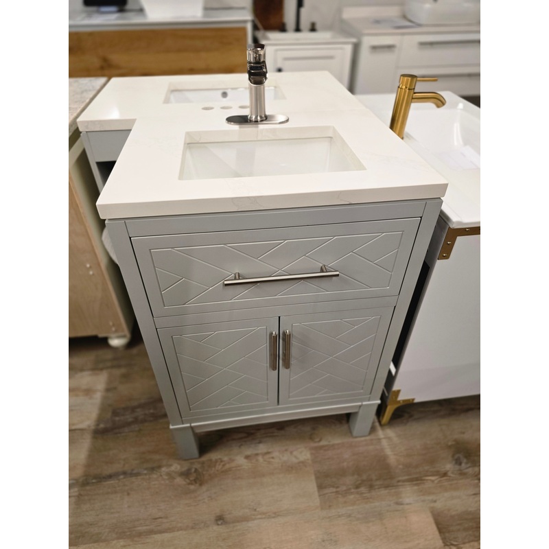 24″ Grey Kohler Vanity Set with Waterfall Faucet
