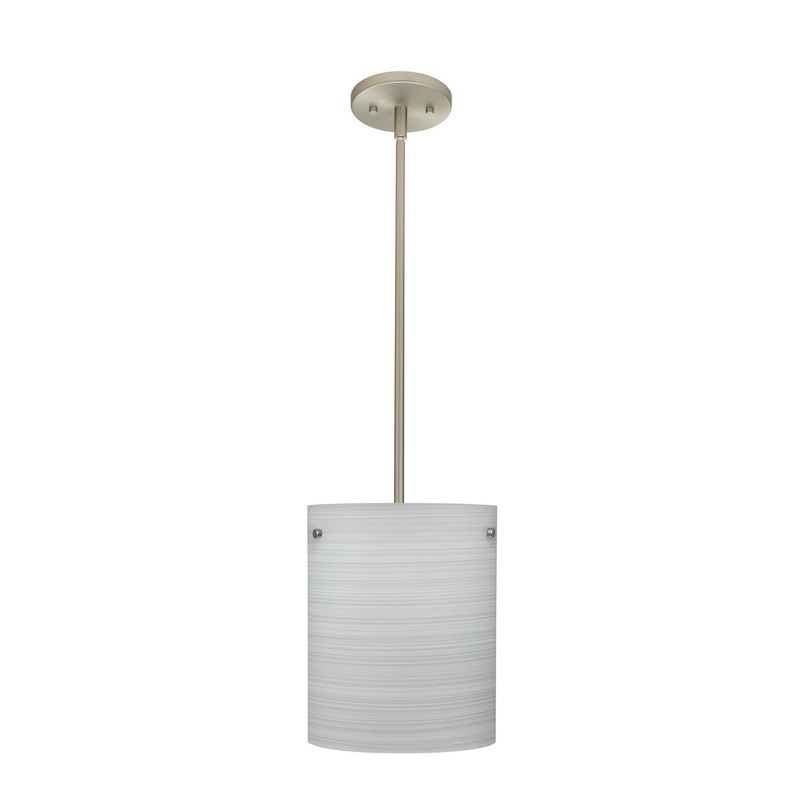 Besa 1TT-4006KR-LED-SN Tamburo One Light Pendant Satin Nickel