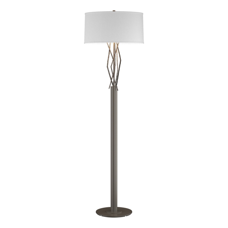 Brindille Floor Lamp Dark Smoke Natural Anna Shade (SF)
