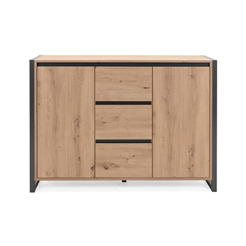 DEINE TANTE EMMA 002900 Denver 2 Artisan rovere Nb. Dynamic24 – Com con scarpiera, colore: grigio antracite 120 x 88 x 40 cm