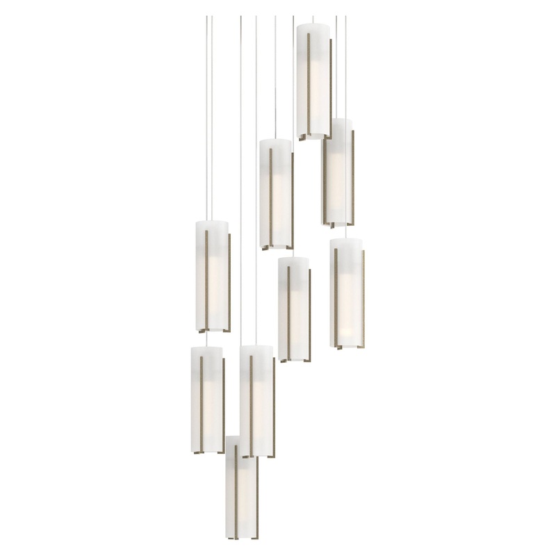 Exos Glass 9-Light Pendant Soft Gold Opal Glass (GG)
