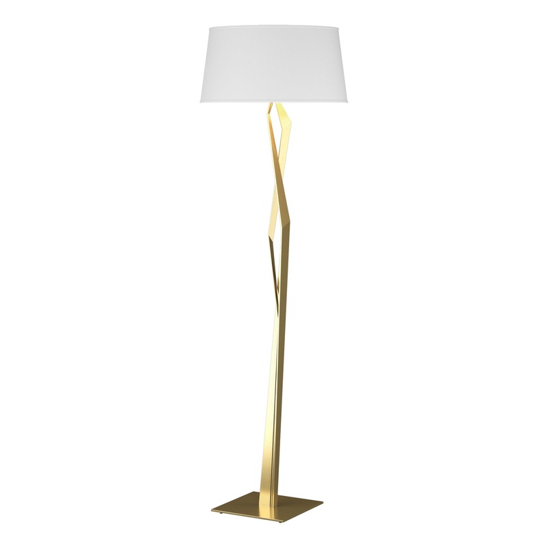 Facet Floor Lamp Modern Brass Natural Anna Shade (SF)
