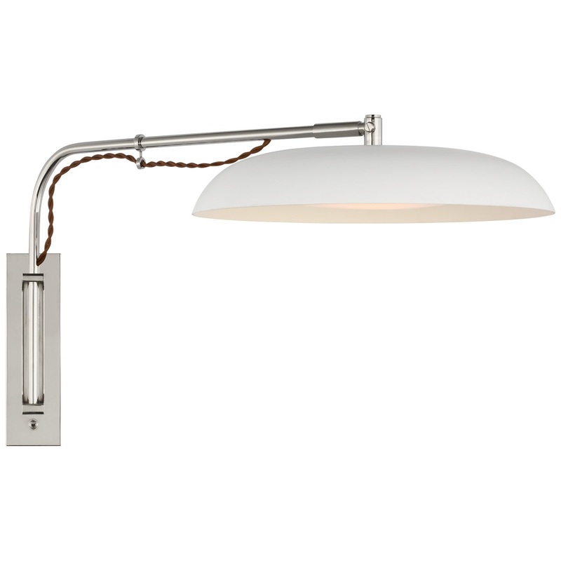 LED Wall Sconce from the Cyrus Collection in Polished Nickel And White Finish by Visual Comfort Signature