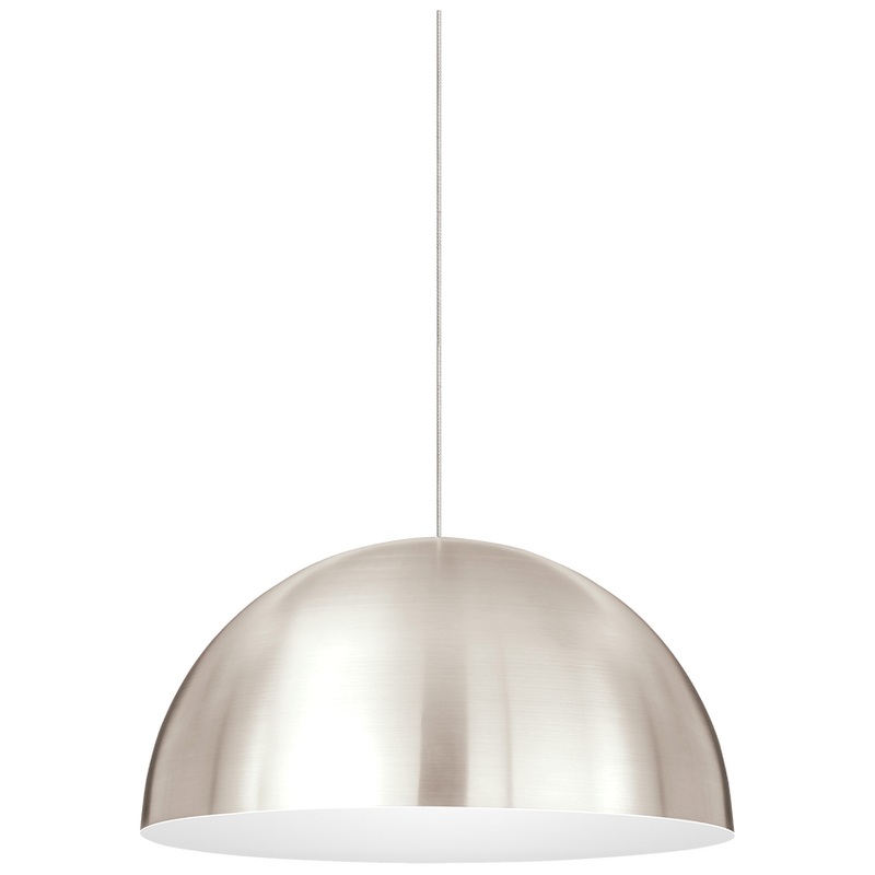 Mini Powell Street Pendant MonoPoint Satin Nickel with Satin Nickel/White