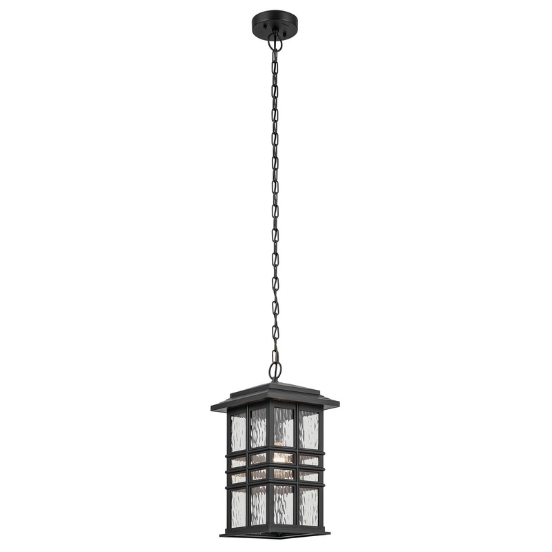 One Light Outdoor Pendant from the Beacon Square Collection in Textured Black Finish by Kichler