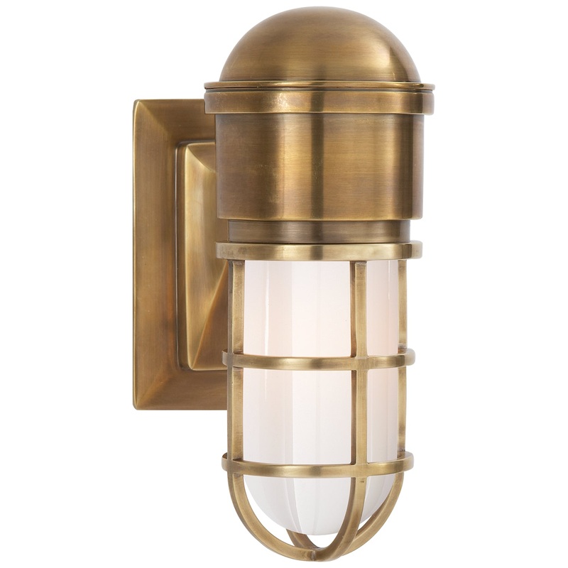 One Light Wall Sconce from the Marine2 Collection in Hand-Rubbed Antique Brass Finish by Visual Comfort Signature