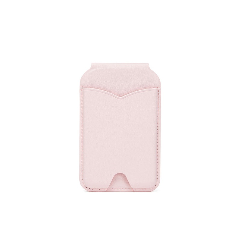 Pink Chic MagSafe Wallet with Mirror & Stand – PU Leather Card Holder for iPhone 12-16 Series