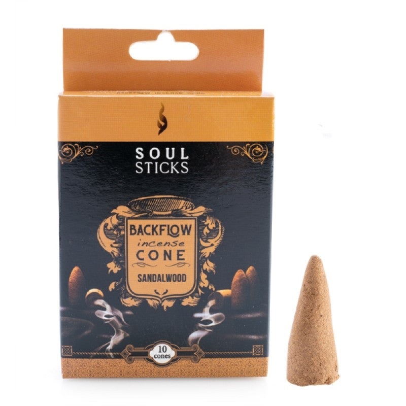 Soul Sticks Sandalwood Backflow Incense Cone – Set of 10