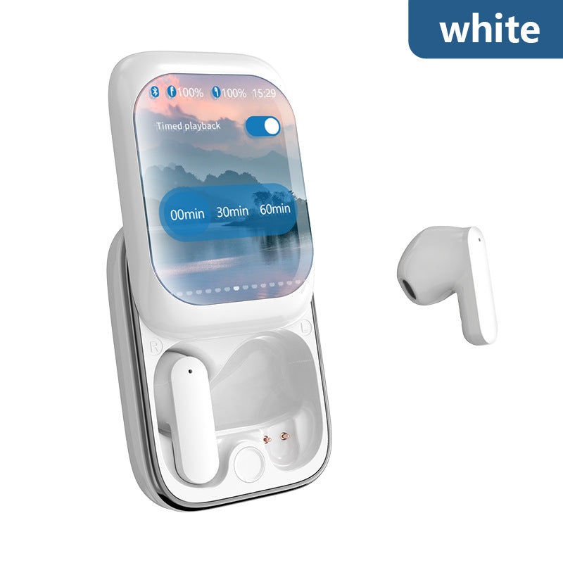 TWS Wireless Earbuds with LED Touch Screen Charging Case – Bluetooth 5.3, HIFI Sound, Standalone Music Playback & Game Mode(white)