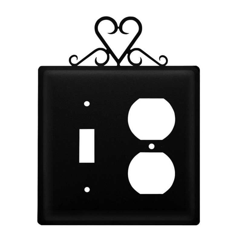 Village Wrought Iron ESO-51 Double Heart Switch & Outlet Cover
