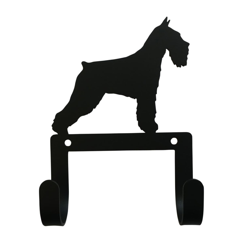 Village Wrought Iron WH-LC-242 Schnauzer Leash and Collar Wall Hook