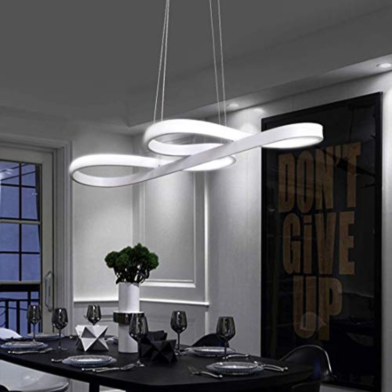 ZMH Lampada a Sospensione LED 47W Lampadario a Sospensione Dimmerabile bianco caldo| neutro | bianco freddo Plafoniera Lampada da soffitto con il telecomando per tavolo da pranzo (bianco) [brevetto]