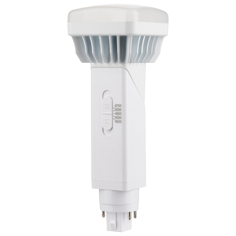 9 Watt PL 4-Pin LED – 1100 Lumens – G24q Base – CCT Selectable – White Finish – 120-277 Volts Light Bulb by Satco