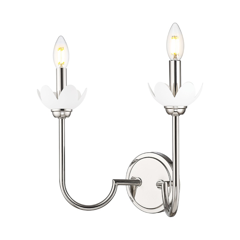 Allistair 2-Light Wall Sconce Polished Nickel