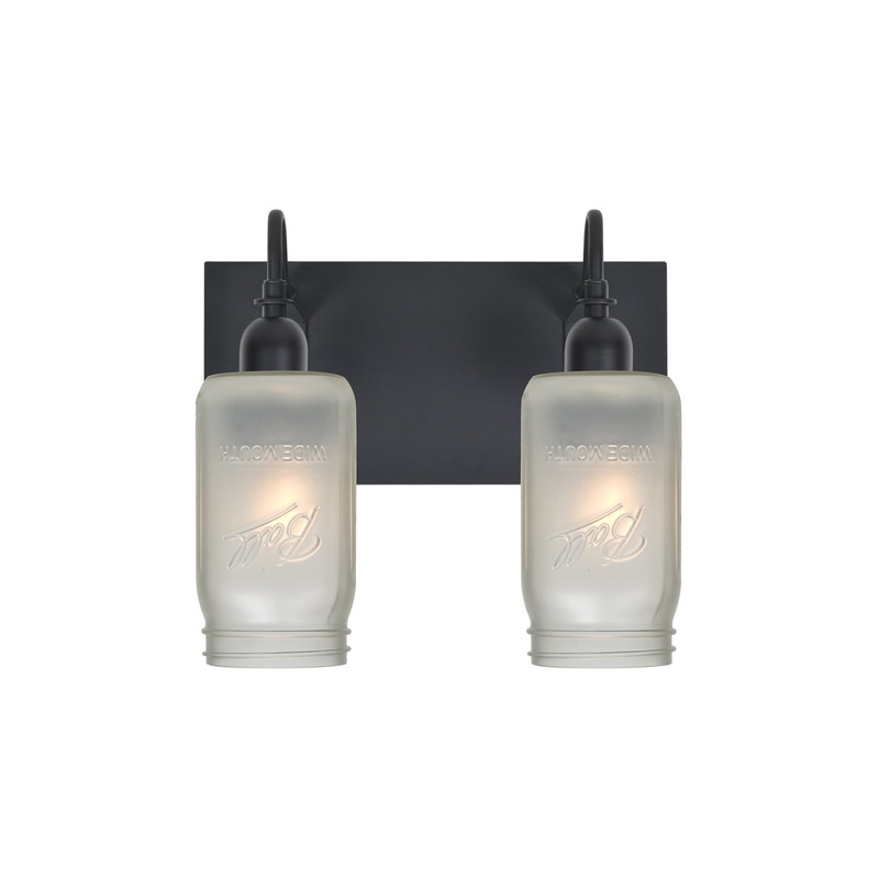 Besa 2WG-MILO4WF-BK Milo Two Light Wall Sconce Black