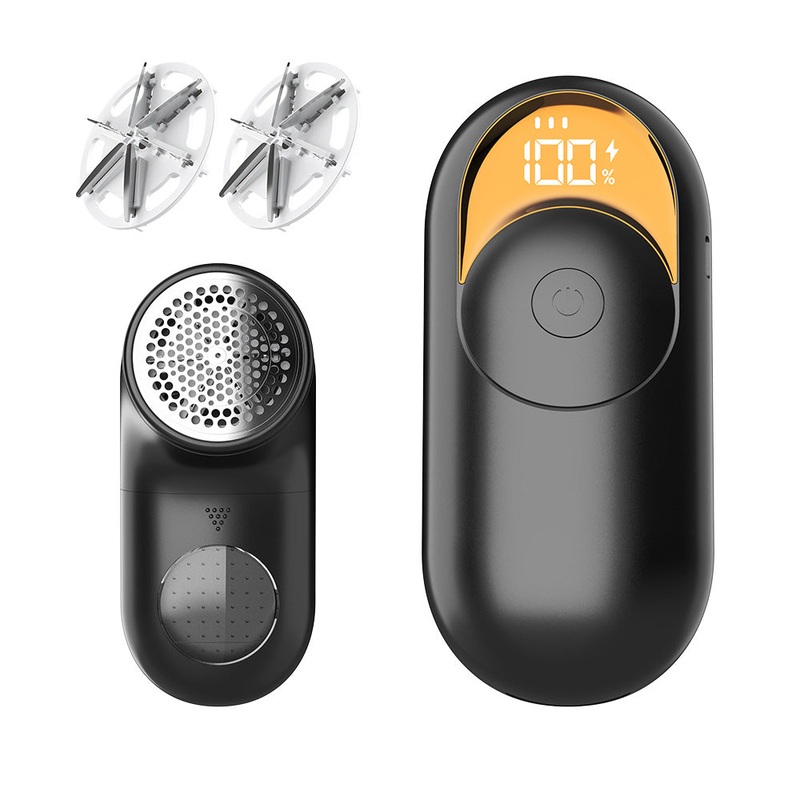 Black Digital Display Electric Lint Remover – 3-Speed USB Rechargeable Fabric Shaverc